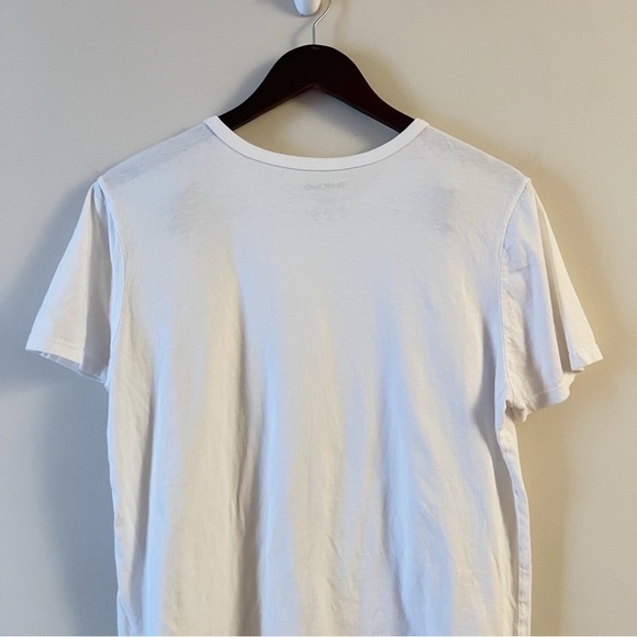 Modcloth White Short Sleeves Crew Neck Tee Size Large Cotton - Picture 6 of 7